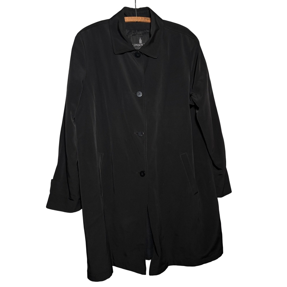 London Fog Limited Edition Black Trench Coat Womens XL Lined Whimsigoth Career